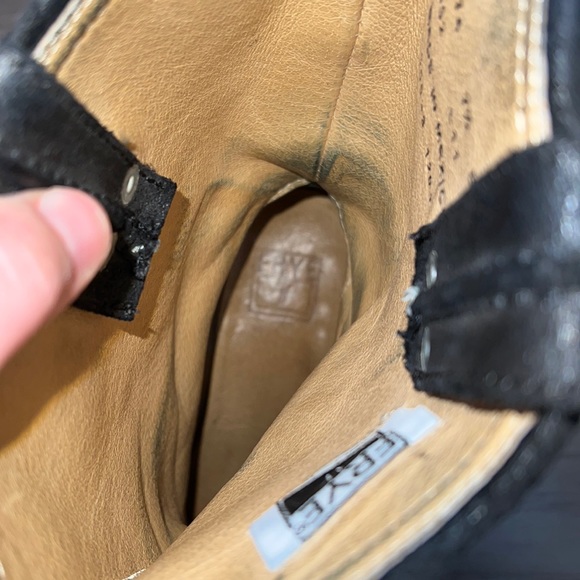 FRYE CARMEN HARNESS BLACK LEATHER BOOTS 7.5 - Picture 9 of 16